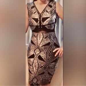 Geometric Body Hugging Dress